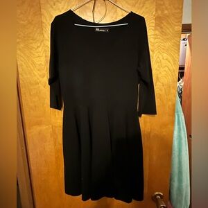 3/4 Sleeve Black Dress